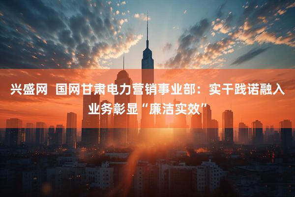 兴盛网  国网甘肃电力营销事业部：实干践诺融入业务彰显“廉洁实效”